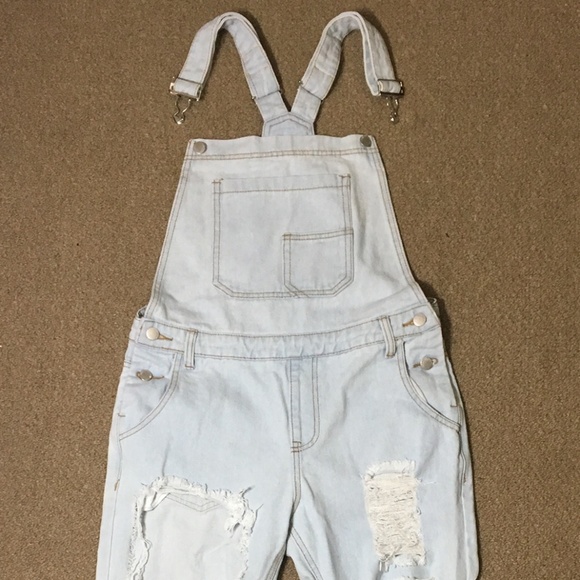 Fashion Nova Denim - Fashion Nova Ripped Jean Overalls